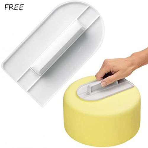 Adjustable Cake Scraper, Plastic Cake Cream Smoother, Easy Comb Set Edge Side Decorating Tools, With Tools 3 in 1 - color: Pink