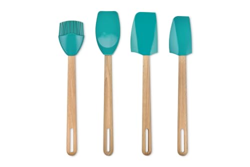 Le Creuset Silicone Signature Tools Set, 4-piece, Riviera - color: Riviera, style: 4-Piece Tool Set