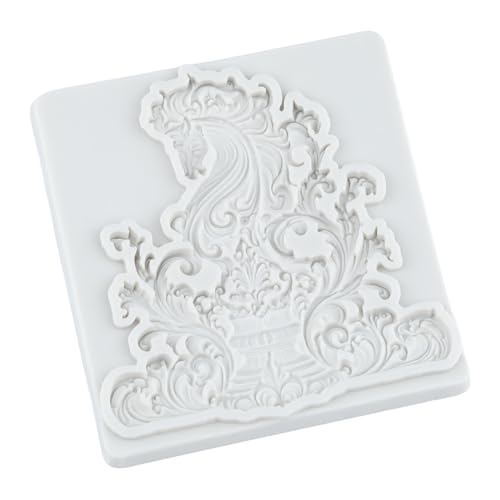 Baroque Curlicues Scroll Lace Silicone Fondant Molds - color: Style ZO
