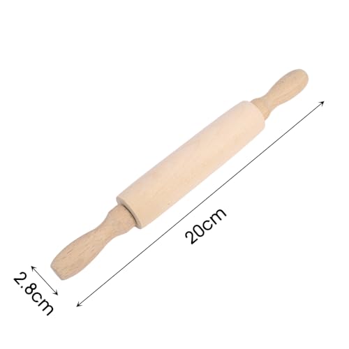 Baking Small Dough Rolling Pins for Fondant Pastry Pizza Crafting and Imaginative Play for Christmas Presents Rolling Pins Kitchen and Dining (20x2.8cm)