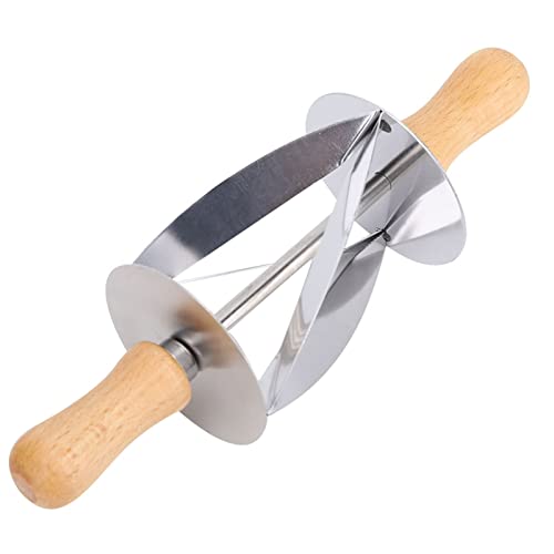 Emoshayoga Stainless Steel Rolling Dough Cutter Pastry Roller Wear- Croissant Cutter for Baking Cookie