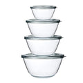 M MCIRCO 4 Packs Glass Mixing Bowls with Lids Set, 0.8/1.7/2.9/4.8 Qt