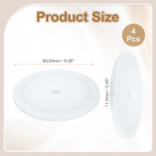 uxcell 4Pack Acrylic Lazy Susan Turntable, 9" Spinner Lazy Susan Turntable Organizer, Acrylic Ball Bearing Rotating Tray for Pantry Spice Rack Decorating, White - size: 9"