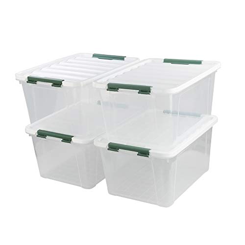 Gloreen 20 QT Clear Lidded Storage Bin, Multipurpose Storage Boxes Set of 4 - size: 20 Quart, 4 Packs