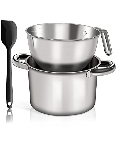 Marsheepy 2.3QT Double Boiler Melting Pot with 3.6QT Stainless Steel Pot - size: 2500ML