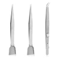 3pcs Cake Decorating Tools Kit, 1 Bent Tip Tweezers & 2 Shovel Tip Tweezers Stainless Steel Professional Sprinkles Tools Baking Cupcake & Cookies Pen Gadget Decoration Supplies (Style C) - style: Style C