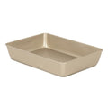 Glad Baking Pan Nonstick - Oblong Metal Dish for Cake and Lasagna - Heavy Duty Carbon Steel Bakeware, Small, Gold - size: Small