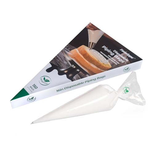Biobased Disposable Piping Bags 16 Inch, Eco-Friendly Cake Decorating Pastry Bags, Anti-Burst, Pack of 150 - size: 16 inch