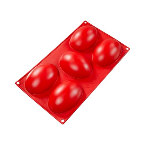 Fat Daddio's SMF-041 Silicone Bakeware 5-Cavity Half Egg (4.4 oz) - size: 11.75 x 6.75 Inch, style: 5-Cavity Half Egg (4.4 oz)