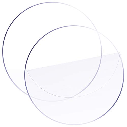 Zonon 2 Pcs 12 Inch Round Clear Acrylic Sheets, Acrylic Cake Disc