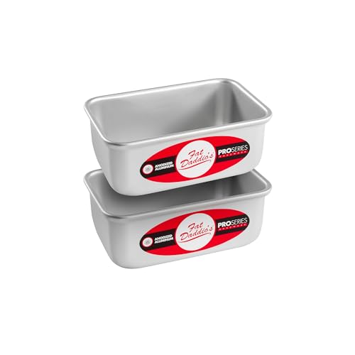 Fat Daddio's BP-5639-2PK Anodized Aluminum Bread Loaf Pan, 4.875 x 2.75 x 2 inch, Set of 2 - size: 4.875 x 2.75 x 2 Inch, Set of 2