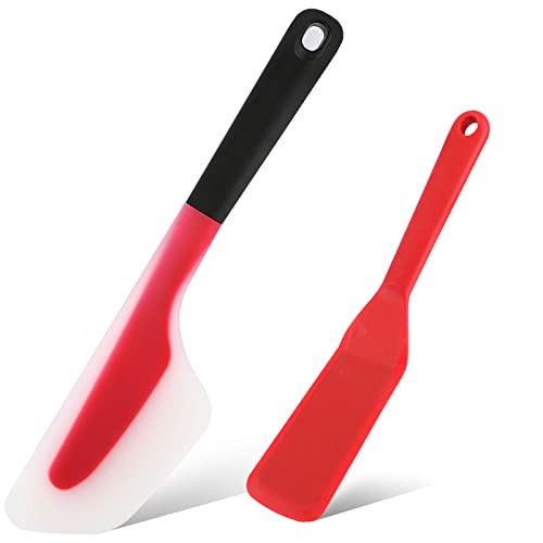 Webake Silicone Omelette Spatula Set, Big & Small, Heat Resistant, Non-Stick, Dishwasher Safe - size: Regular