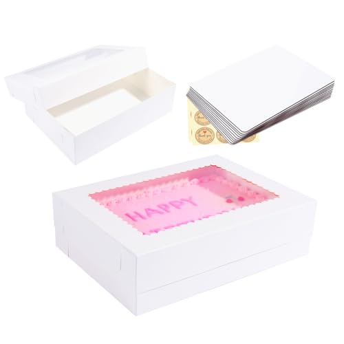 14x10x4 Inches 10 Pack Cake Boxes with Cake Boards