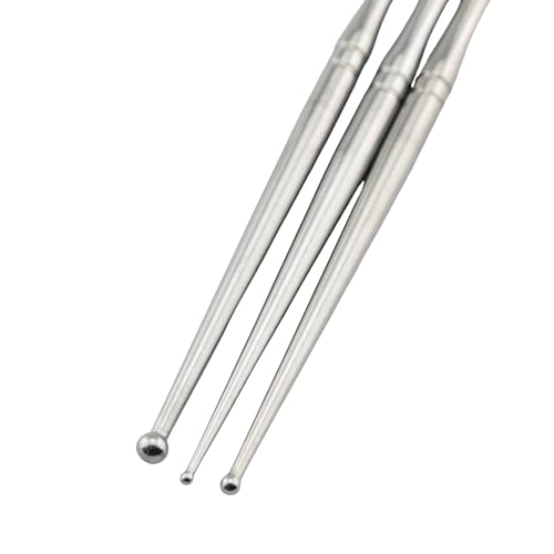 TAODAN 3PCS Sugar Stir Needle with Ball Set DIY Cake Baking Stainless Steel Decorating Tool Clay Sculpting and Modeling Stick