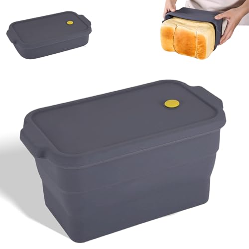 Silicone Collapsible Bread Loaf Pan with Lid – Flexible Foldable Baking Mold for Bread, Cakes, Brownies, and Cheesecakes, Easy Storage for Kitchen