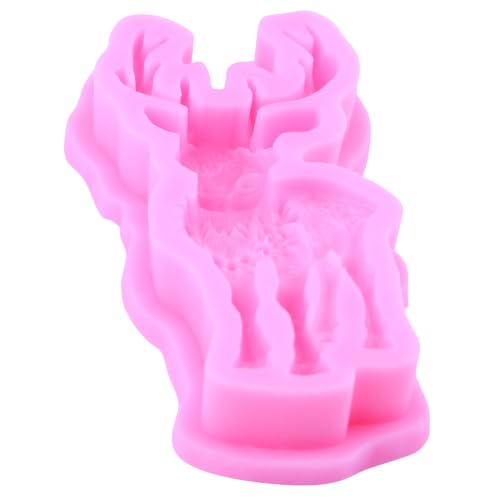 Mujiang Christmas Silicone Molds Snowman Gnome Deer Fondant Mold Set of 4 - color: Style F