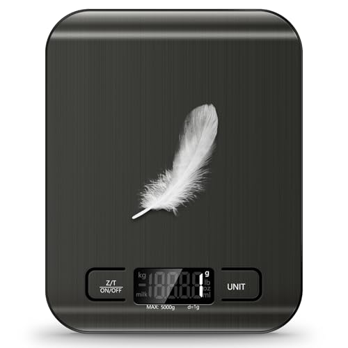 Food Scale, 11lb Kitchen Scale, 0.05oz/1g Weight Grams and Ounces, Black - color: Black