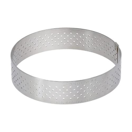 de Buyer Perforated Round Tart Ring - 3” Diameter, 0.8” Height - Perfect for Baking Beautifully Crisp Tarts - Easy to Use & Clean - Made in France - size: 3"
