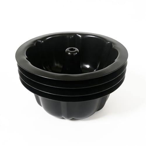 4 Inch Small Flute Tube Ring Cake Pan, Nonstick Kugelhopf Mold - color: 4 Inch - Black - Pumpkin