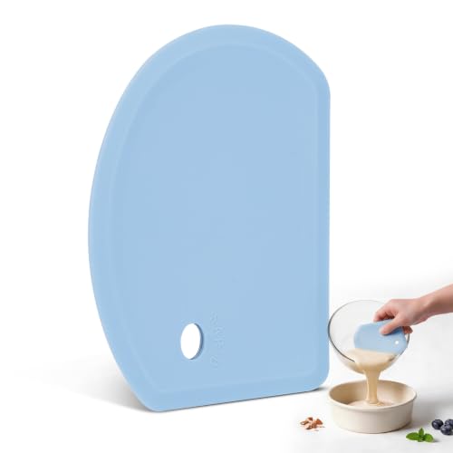Silicone Dough Scraper with Metal Core Flexible Bowl Scraper Bread Baking - color: Blue