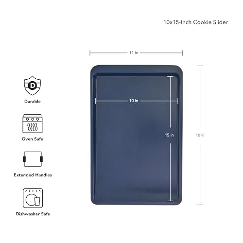 KitchenAid 10x15in Nonstick Aluminized Steel Baking Sheet, Ink Blue - color: Ink Blue, size: 10 x 15 Inch