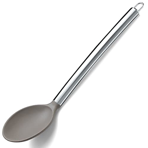 Berglander Cooking Spoon, Non-stick Silicone Solid Serving, Basting Spoon For Cooking, Kitchen Dishwasher Safe, Easy to Clean - style: c. Solid Spoon