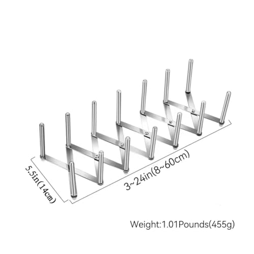 Pot Lid Organizer Pot Lid Holder Adjustable Pot Lid & Plate& Pans multipurpose Organizer Rack Holder Stainless Steel Dish Plate Drying Rack (Pack of 2) - size: Medium (Pack of 2)
