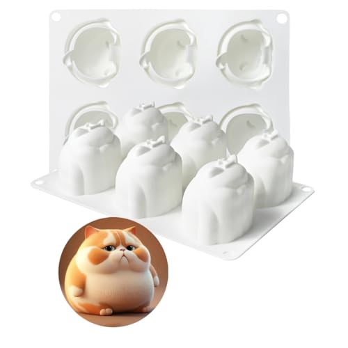 mostsom Cake Silicone Mold Cute Cat Shape Chocolate Covered Pop Molds for DIY Cake Cores, Cakepucks, Tarts, Cupcakes, Cheesecake, Mousse Desserts, Cookie Mould, Nonstick & Easy Release (F_ Cat) - size: F_ Cat