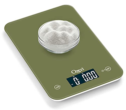 Ozeri Touch Digital Kitchen Scale (12 lbs Edition) in Tempered Glass - color: Calla Green