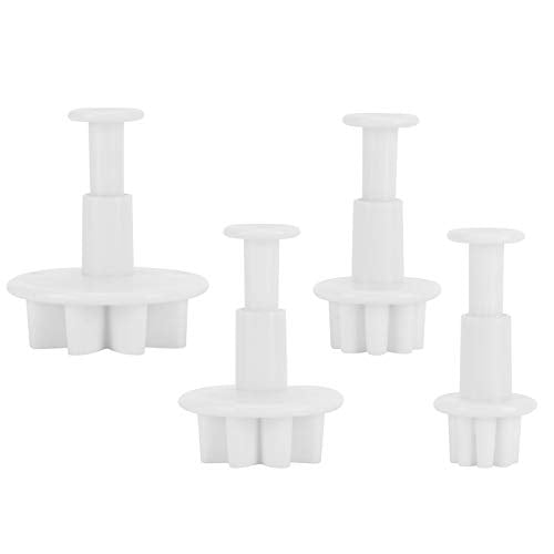 Fondant Plunger Cutter Set, 4Pcs Leaf Heart Flower