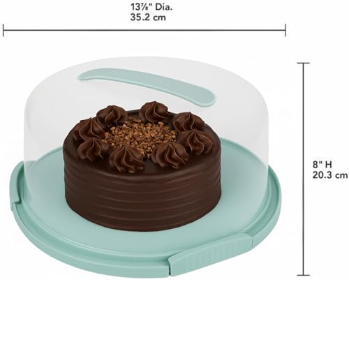 JOEY'Z EXTRA LARGE Cake Carrier - Holds up to 12 Inch 3-Layer Cake - color: Turquoise