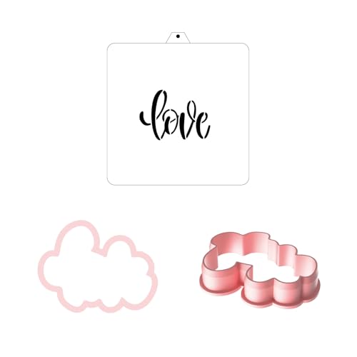Cookie Cutter and Stencil Bundle Royal Icing Cookies Stencils Paint Your Own Biscuit Bakery Starter Kits Royal Icing Fondant Cutters Birthday Wedding Holiday Cookies Painting Coloring Pages Comb - style: Love