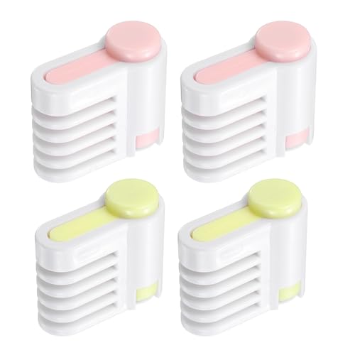 uxcell 2Pcs Cake Leveler Slicer DIY Cake Slicer 5 Layers - color: Light Pink/Light Yellow