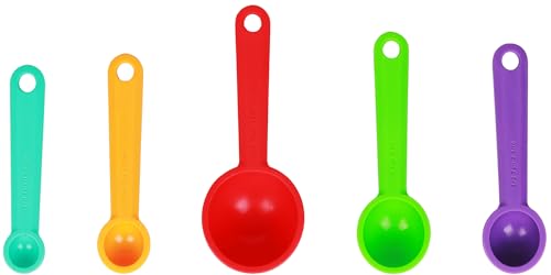 Silicone Measuring Spoons Set of 5, Assorted Colors
