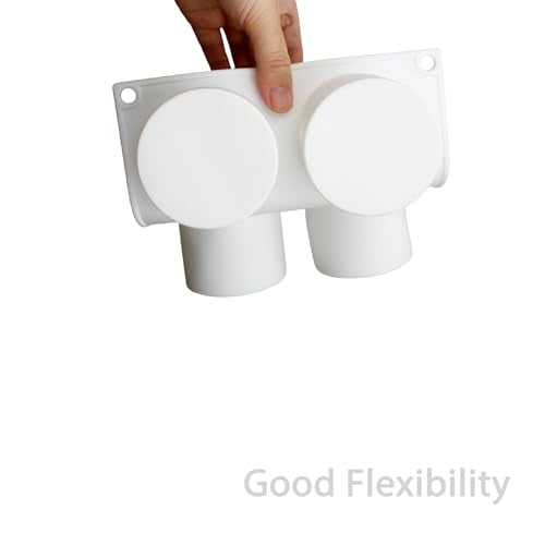 8-Cavity Tall Cylinder Silicone Molds for Mousse Cakes, Brownie, Jello - color: White-R0192