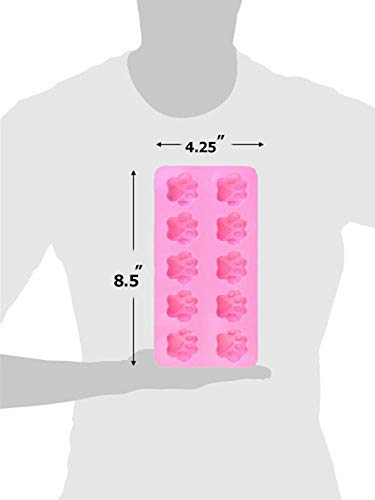 2 PACK Combo Mini & large Silicone DOG Pet Animal Paw Print Ice Cube Chocolate Soap Candle Tray Mold Party maker
