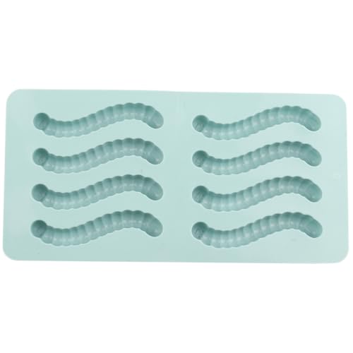 8 Cavity Worm Silicone Silicone Chocolate Molds Set Of 2 - color: Pink and Green