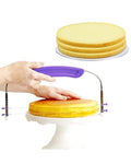 Adjustable 2-wire Cake Slicer Leveler Small Cake Cutter Slicer - color: Purple 2-Wire