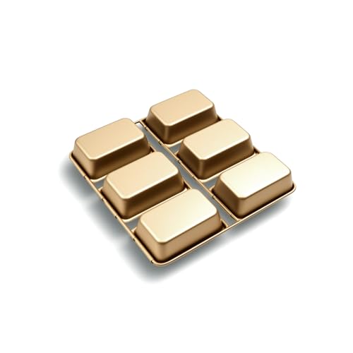 6-Cavity Mini Loaf Pan-Gold - size: 6 Cavity Gold