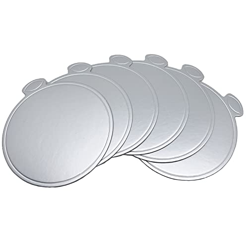 100pcs Mini Cake Boards, 3.1" Mini Round Cardboard, Silver - color: Silver