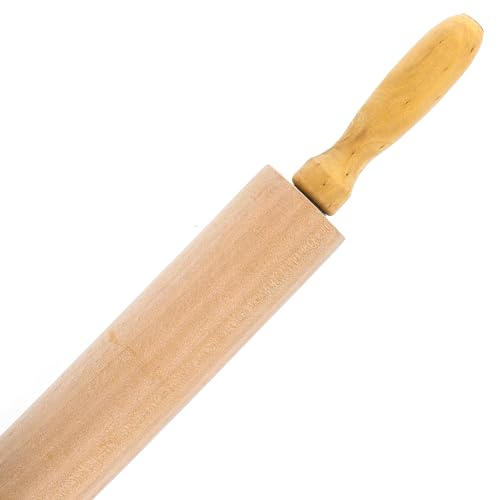 Beille Classic Bakers Solid Lotus Wood Rolling Pin for Pie Crust Pizza Dough Cookies Kitchen Essentials (2 Sizes) (15 Inch) - size: 15 Inch