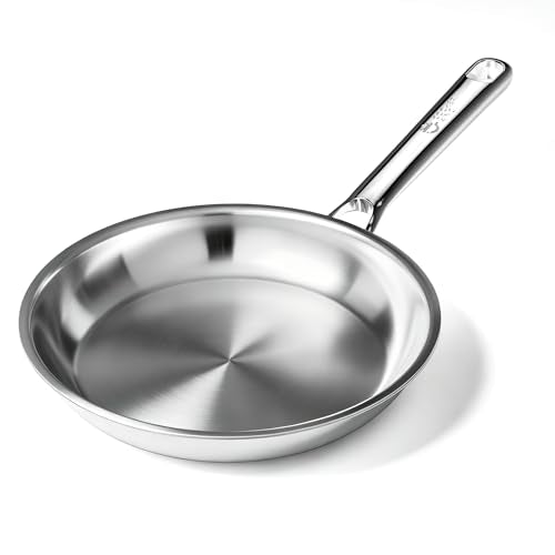 COOKER KING 10 Inch Stainless Steel Frying Pan, Skillet, Induction Pan - size: 10 Inch | 2-3 Servings