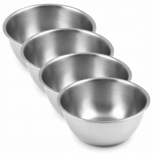 Fox Run Brands 2.75-Quart Stainless Steel Mixing Bowl, 9 x 9 x 4 inches, Metallic (Pack of 4) - color: Stainless Steel, size: 2.75 Quart (Pack of 4)