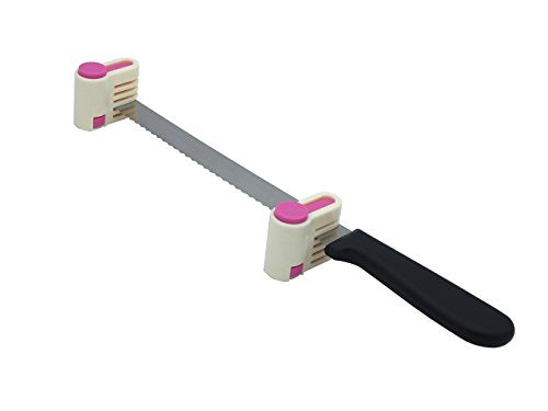 Yorwe 2PCS Cake Slicer Leveler, 5 Layers Bread & Toast Cutter (Rose Red) - color: Rose Red