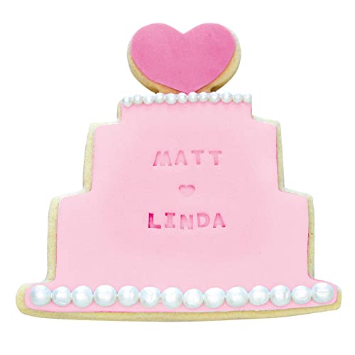 R&M Message Stamper Kit – Custom Cookie Embosser Set with Letters, Numbers, Symbols & Holder for Personalized Baking