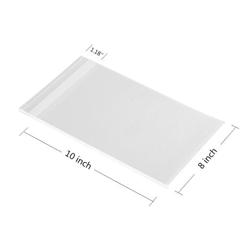 Clear Cello Bags 8x10 in Adhesive, 200 Count - size: 8 x 10 Inch