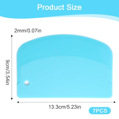 7 Pcs Plastic Bench Scraper- Bench Scraper Plastic for Kitchen, 5.23 In