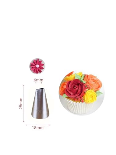 #101 Piping Tip, Small Petal Rose Decorating Tip for Flowers, 3 Pcs - color: M