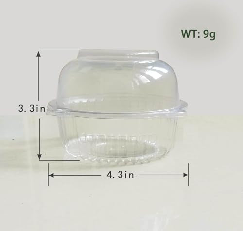 100pc Jumbo Muffin Containers, Clear Deep Dome Muffin Cartons - size: medium 100 Piece