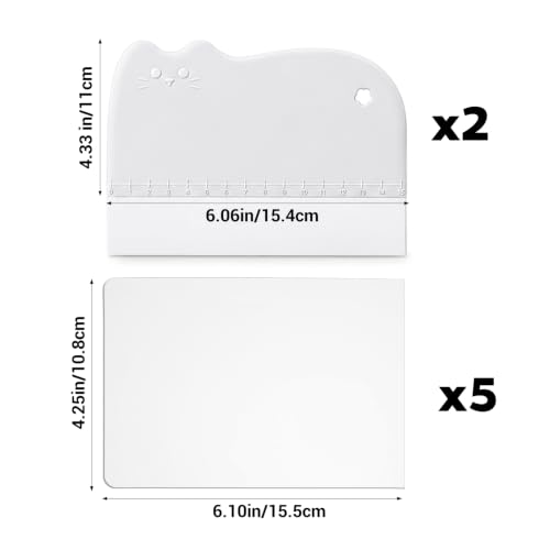 Ymapinc 7-Pack Cake Scraper Smoother with 5 clear Plastic Scrapers - color: White
